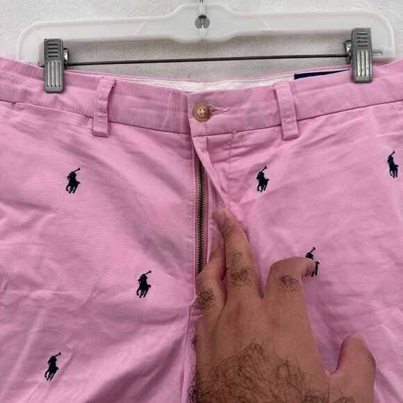 Polo Ralph Lauren Shorts Mens 33 Pink Pony Embroidered Stretch Classic Fit - Picture 8 of 10
